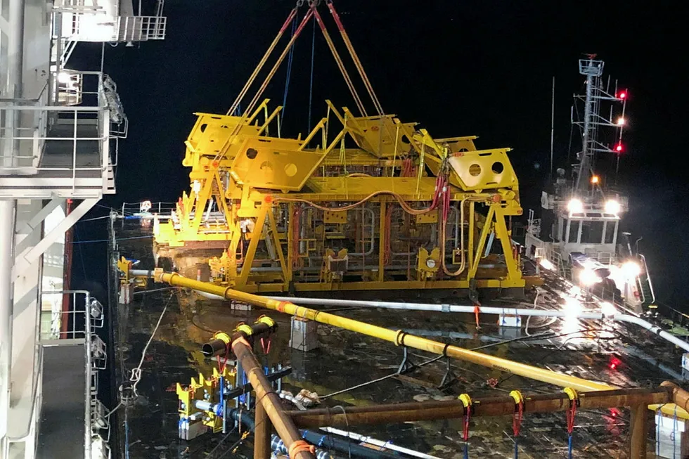 At work: subsea manifolds are installed at Nova