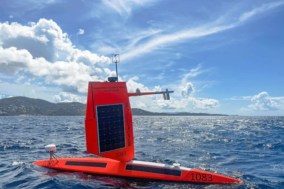 Ready: a Saildrone USV deployed from St Thomas in the US Virgin Islands