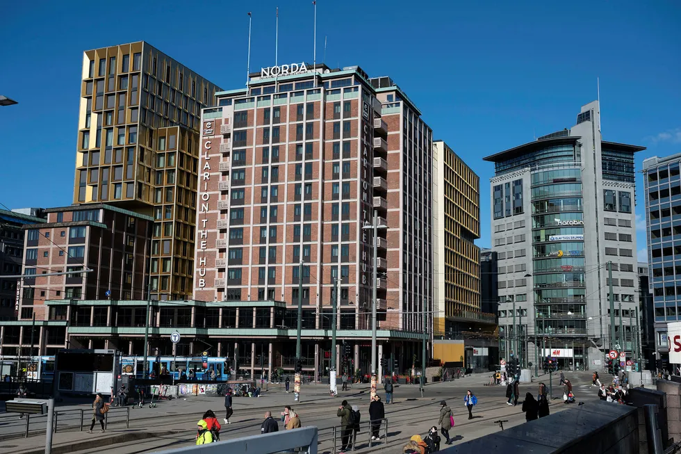 Hotellene i Oslo, her representert ved det største av dem, Clarion The Hub, mistet 65 prosent av alle overnattingene i mars.