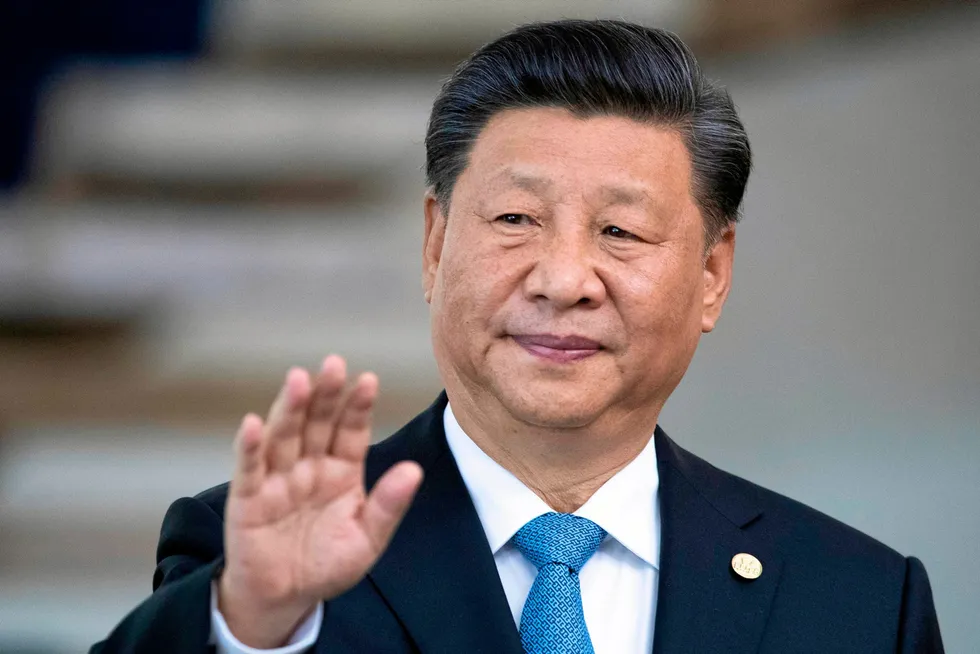 Going greener: China's President Xi Jinping waves during a 2019 visit to Brazil