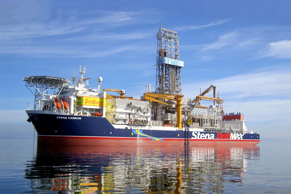 Going up: the Stena Drilling drillship Stena Carron is one of six rigs operating for ExxonMobil offshore Guyana