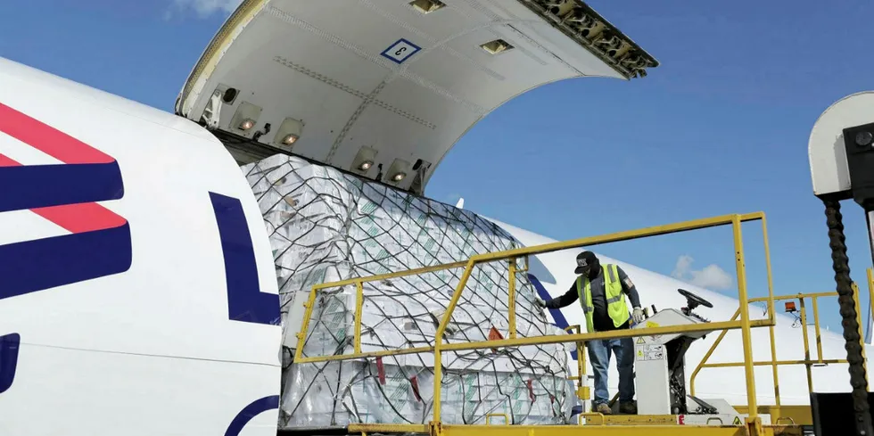 Chile flies large volumes of salmon on LATAM aeroplanes.