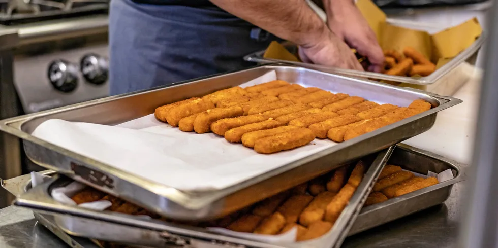 Pollock fish sticks are one of the commodities requested in the bid.