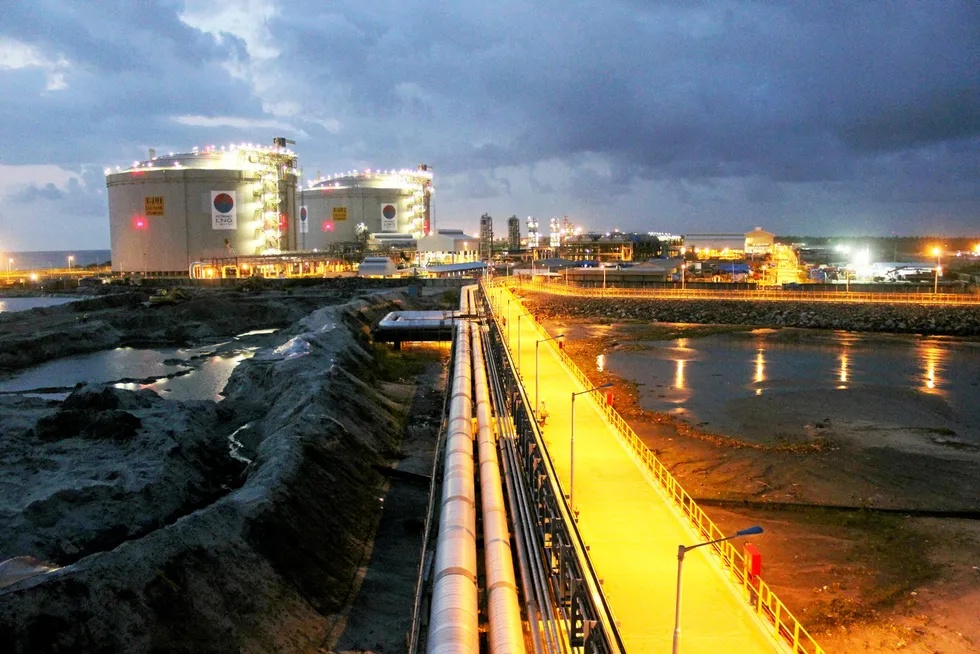 In operation: Petronet LNG's Kochi liquefied natural gas import terminal in India.