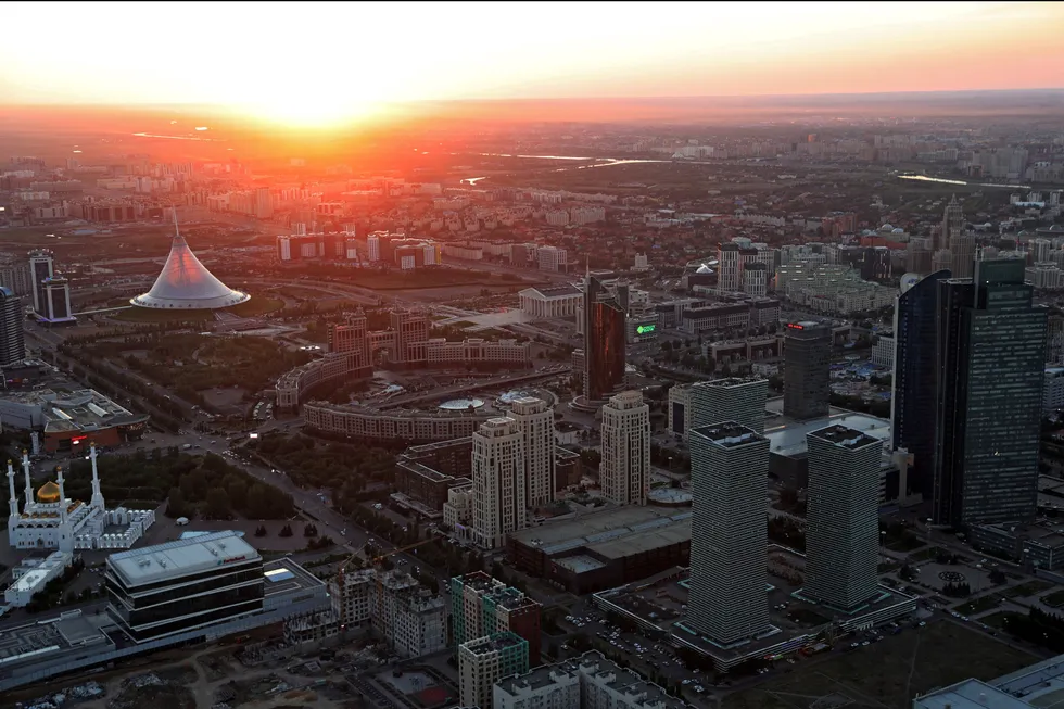 New day: the sun rising over the capital of Kazakhstan, Nur-Sultan, where authorities hope for strong interest in unexplored oil and gas blocks in the country