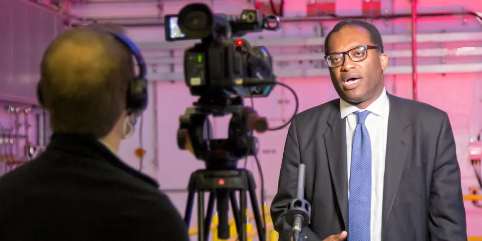 Energy Secretary Kwasi Kwarteng being interviewed in May.