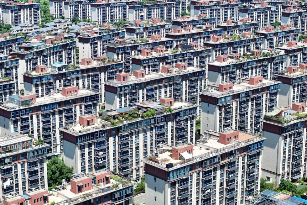 Kinas største eiendomsutvikler, Country Garden, har for første gang havnet i mislighold overfor utenlandske obligasjonsinnehavere. Selskapet har over 3000 eiendomsprosjekter i Kina, her fra et prosjekt i Nanjing.