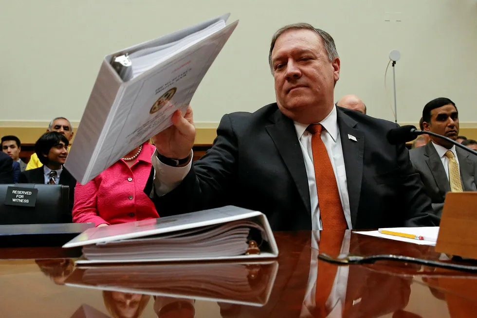 Action: US Secretary of State Mike Pompeo this week