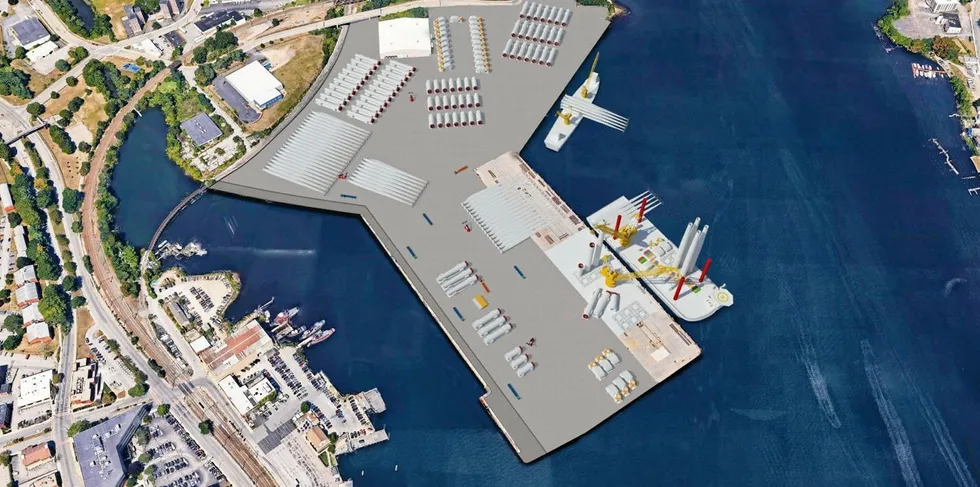 CGI of State Pier redevelopment project in New London, Connecticut
