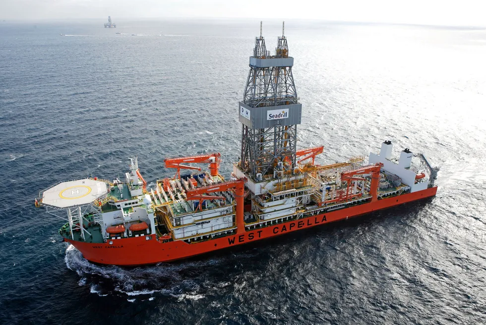 Seadrill's drillship West Capella during sea trials in South Korea in 2008.