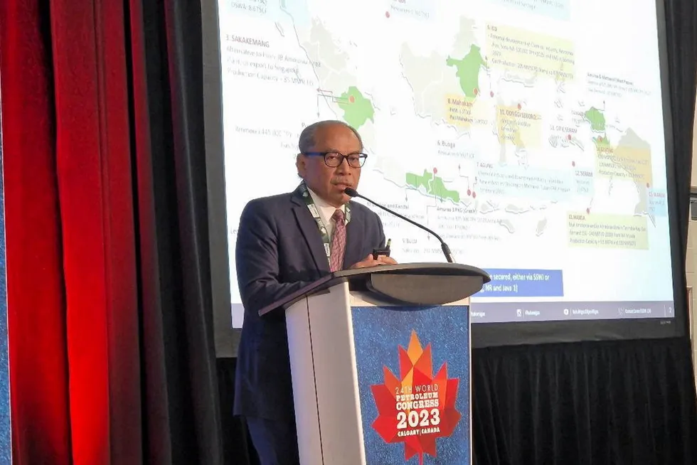 Indonesia's Director General of Oil and Gas: Tutuka Ariadji, speaking at WPC 2023.