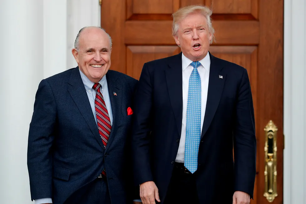Donald Trump og tidligere borgermester i New York, Rudy Giuliani. Foto: Carolyn Kaster/AP Photo