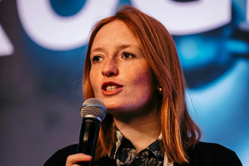 Johanna Schiele, policy officer for the Innovation Fund at the European Commission speaking earlier today at the Reuters Hydrogen 2024 conference in Amsterdam.