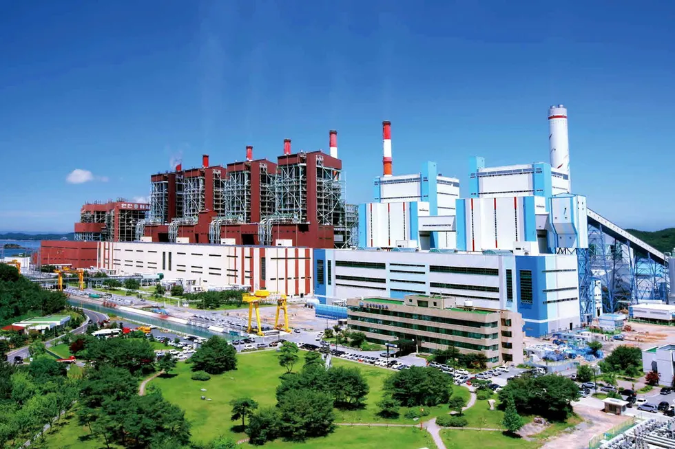 The 4GW Boryeong coal-fired power plant in South Korea (pictured during construction).