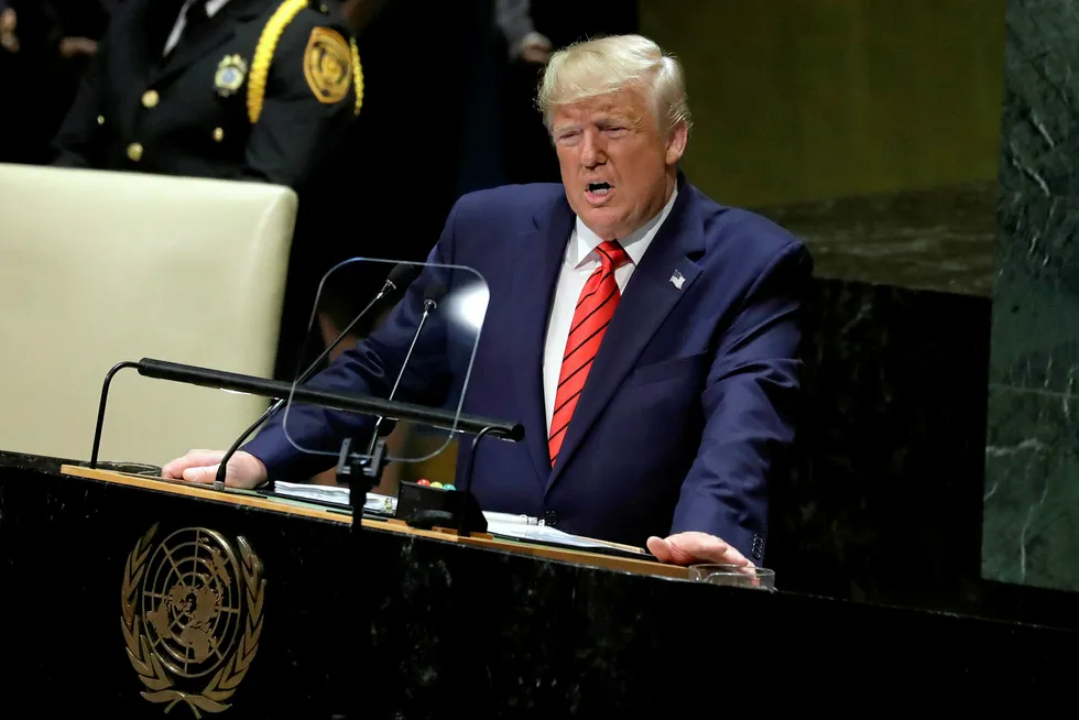 Talks: US President Donald Trump criticised China during his speech at the United Nations this week