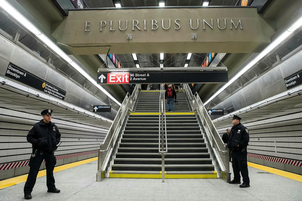 Den nye undergrunnsstrekningen «2nd Avenue Subway» i New York åpner for publikum 1. nyttårsdag. Foto: Drew Angerer/Getty Images/Afp/NTB scanpix
