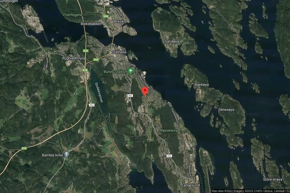 Området rundt Kong Sverres vei 17B, Bamble, Telemark og Vestfold