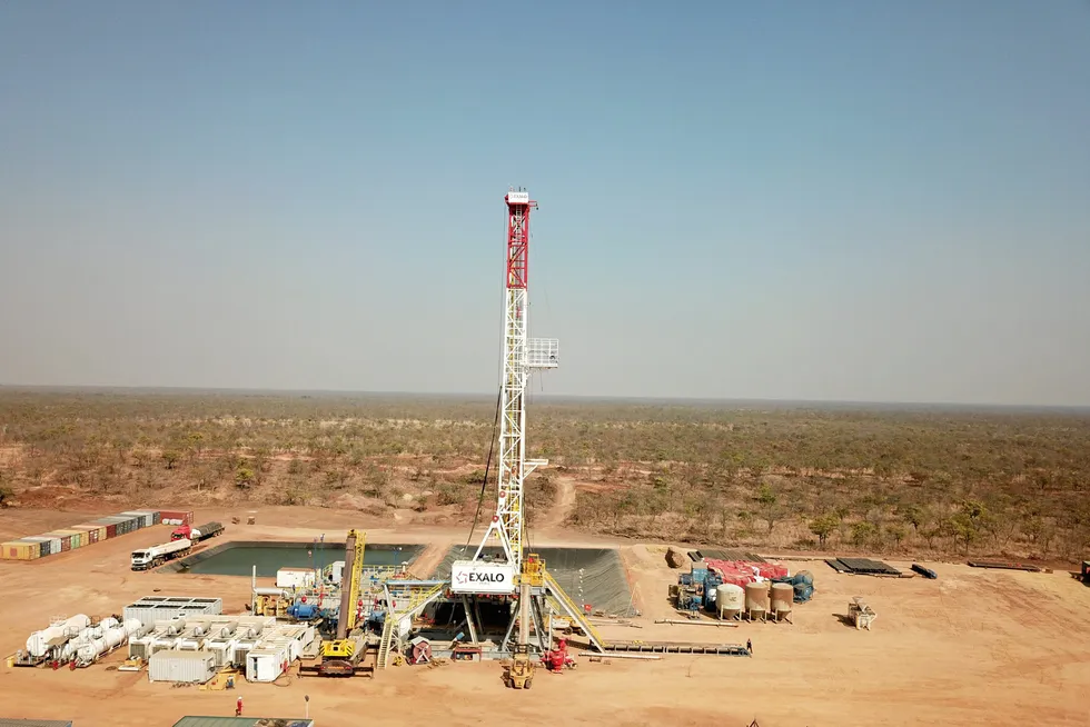Focal point: The Exalo 102 rig — shown here on location in Zimbabwe this week — has started drilling Invictus Energy’s critical Mukuyu-2 exploration well.