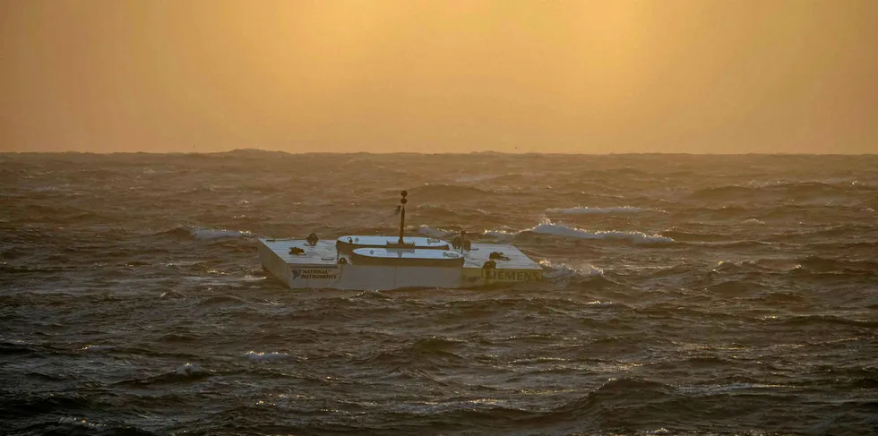 Prototype of ISWEC wave power device developed by Wave for Energy off Sicily