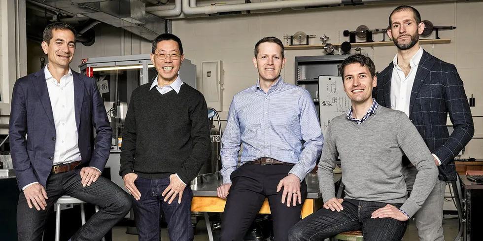 Form Energy founders (left to right): CEO Mateo Jaramillo, chief scientist Yet-Ming Chiang, COO Ted Wiley, Billy Woodford and Marco Ferrara.