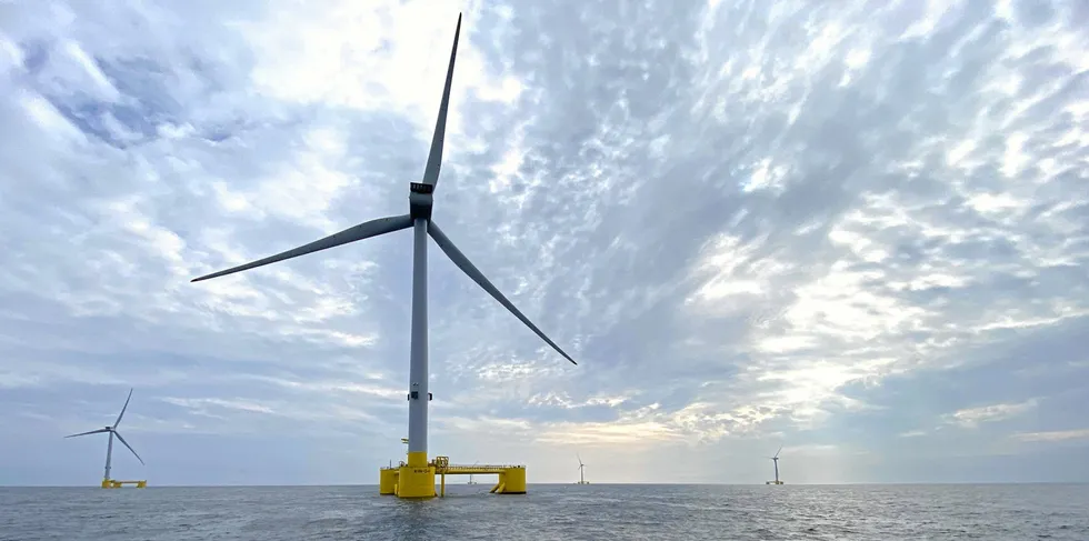 The WindFloat units at Scotland's Kincardine floating wind farm, the sector's largest array so far at 50MW