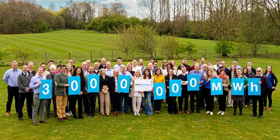 The Banks Renewables team celebrating hitting the three million megawatt hour landmark earlier this year.