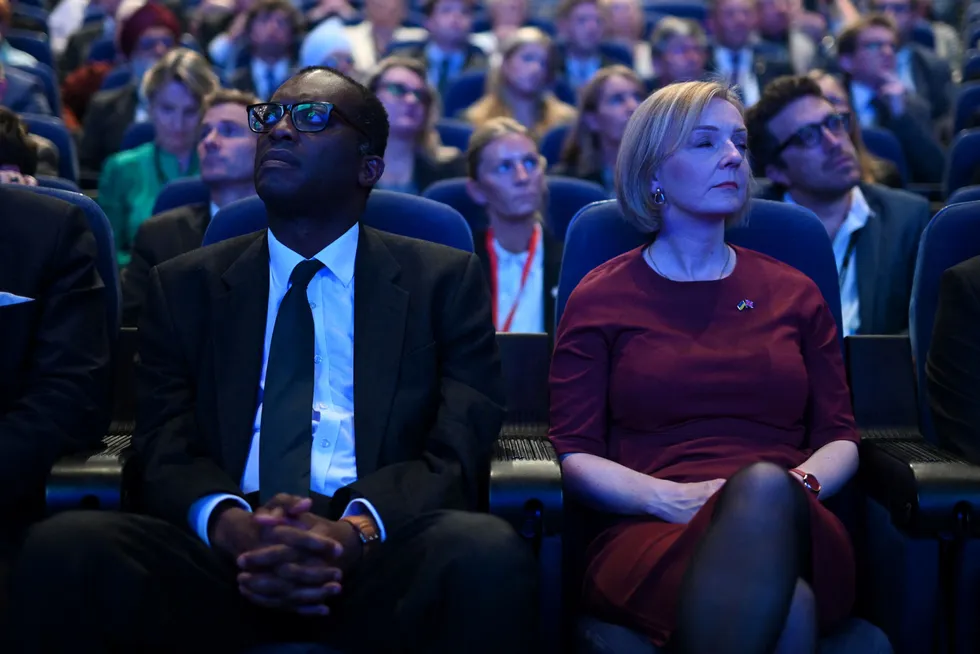 Storbritannias finansminister Kwasi Kwarteng og statsminister Liz Truss.
