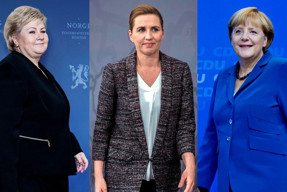 Erna Solberg, Mette Frederiksen, Angela Merkel