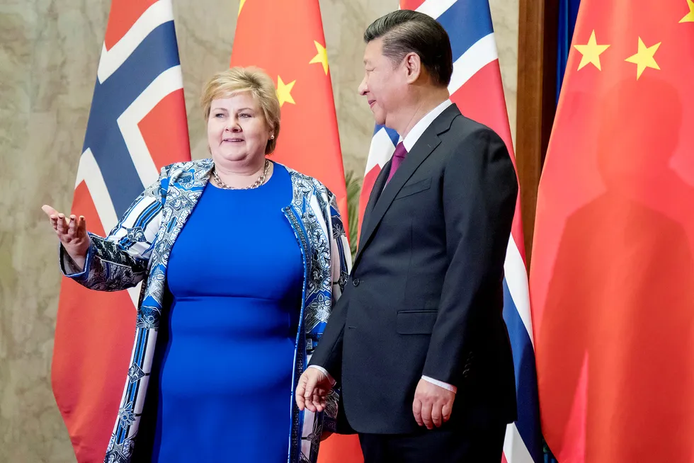 Erna Solberg og Xi Jinping synger fra samme noteark, skriver Erik Solheim.