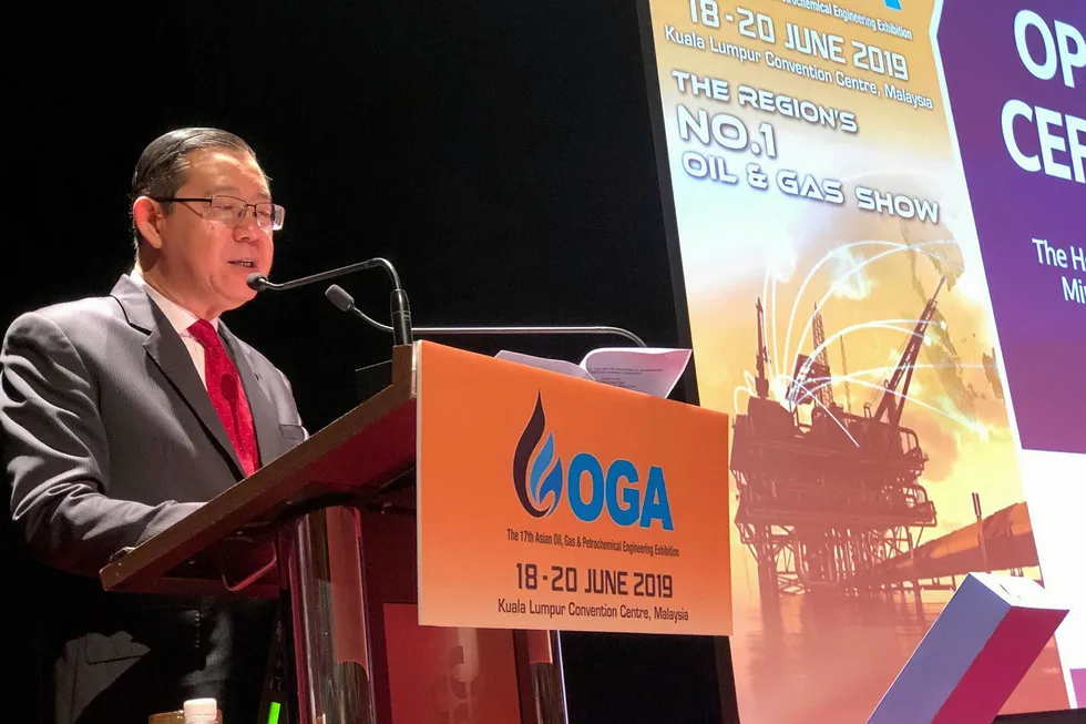 Open address: Malaysia’s Finance Minister Lim Guan Eng speaking at OGA 2019