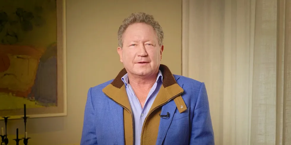 Andrew Forrest said the new land-based production facility would give consumers "true market choice" to support products that are sustainably produced without impacting the environment.