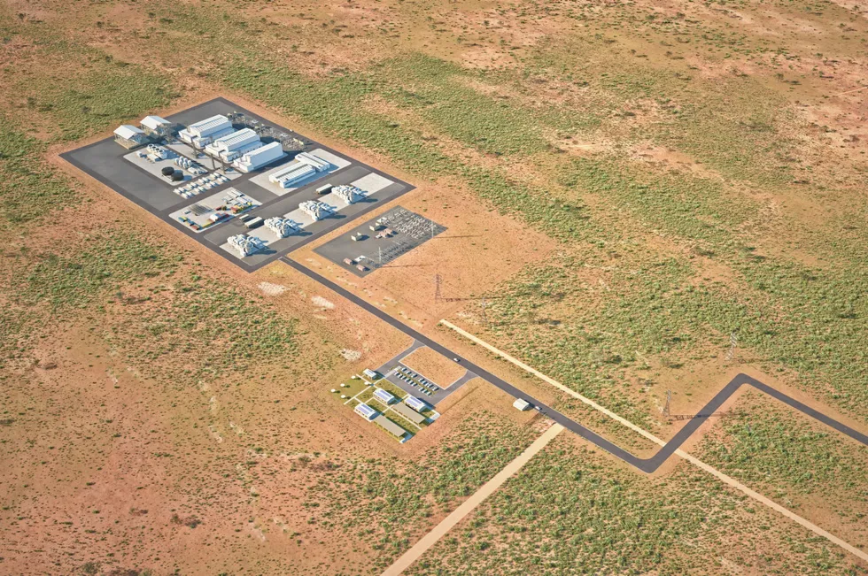 A computer-generated image of the Whyalla green hydrogen project.