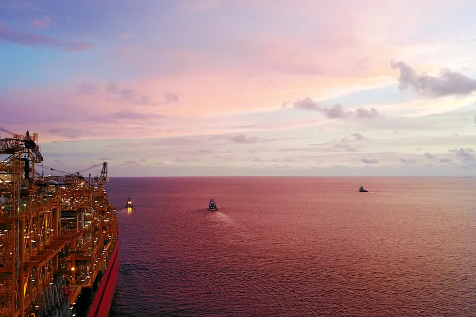 Sunset: from the Prelude FLNG facility in Australia