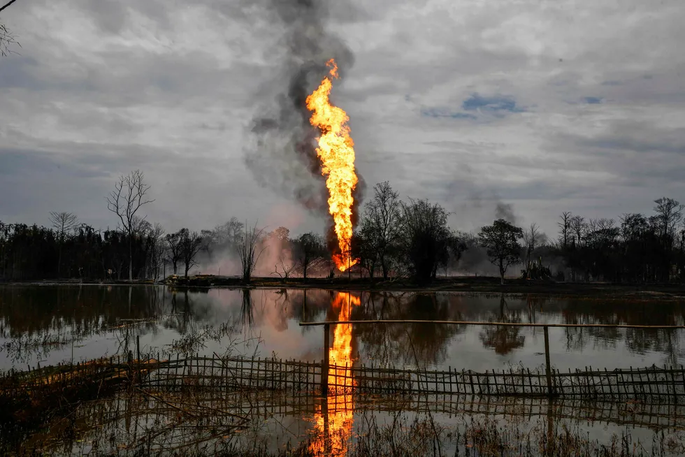 Ablaze: State-owned Oil India Limited's Baghjan-5 well in Assam's Tinsukia district