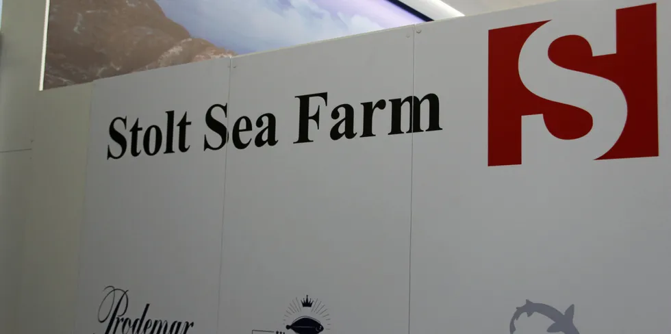 Fra Stolt Sea Farm sin stand på messen i Brussel