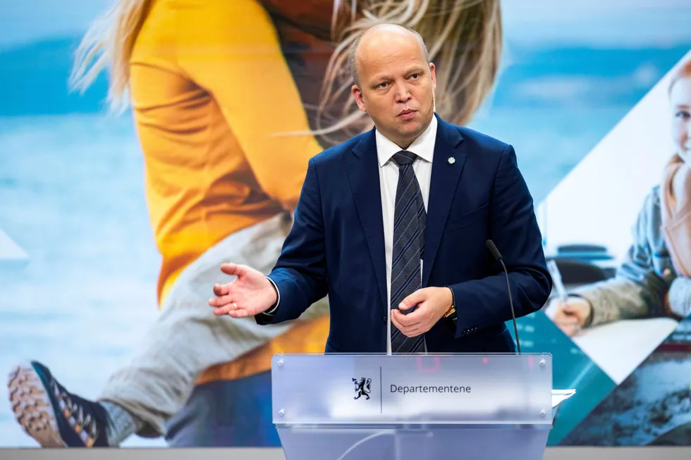 Finansminister Trygve Slagsvold Vedum (Sp) legger frem statsbudsjettet for 2024.