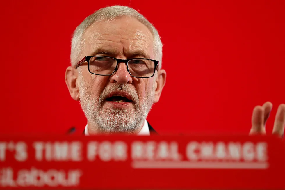 'Green industrial revolution': Jeremy Corbyn, the leader of the UK's opposition Labour Party