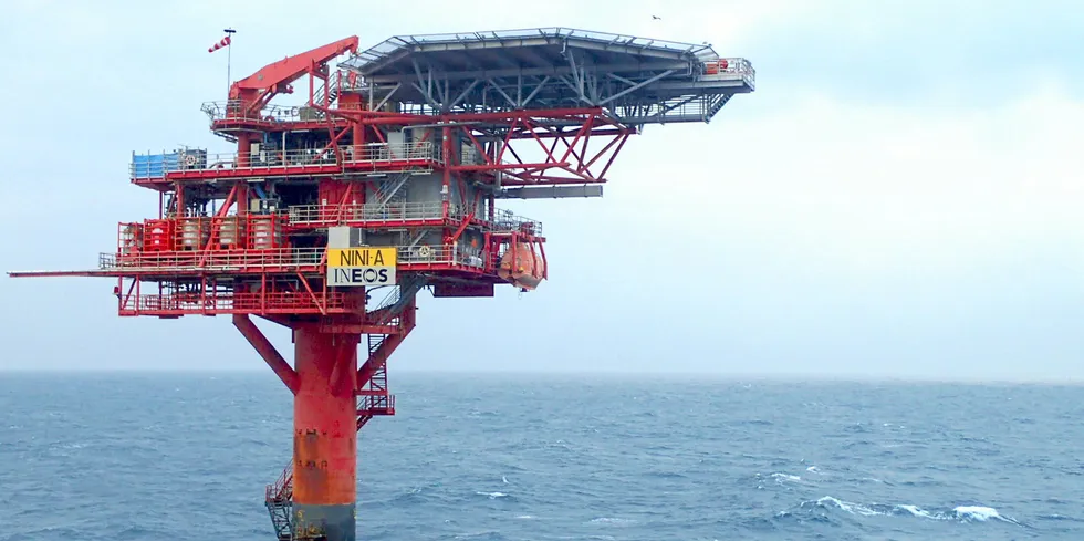 Ineos-operated Nini A oil & gas field off Denmark, location of the Greensand carbon capture and storage project
