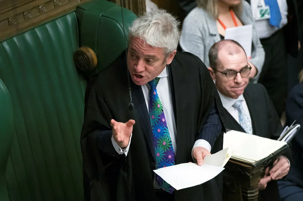 Underhusets speaker John Bercow under en debatt onsdag 16. januar.