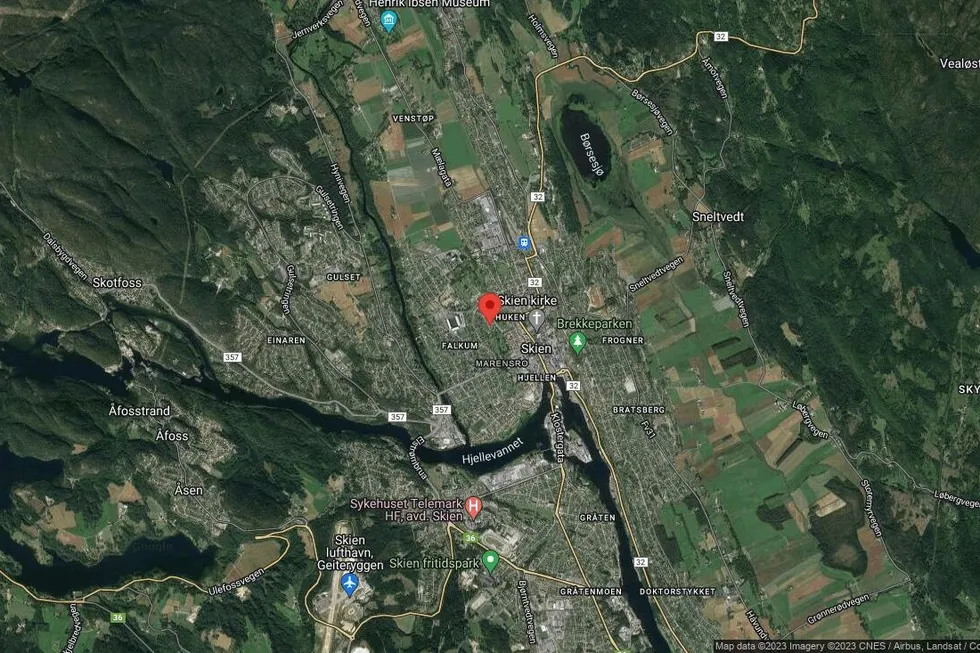 Området rundt Odins gate 7, Skien, Telemark og Vestfold