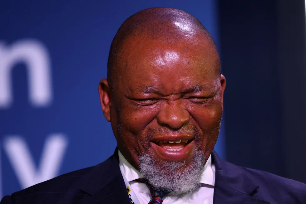 Rounds: South African Minister of Mineral Resources & Energy Gwede Mantashe at Africa Energy Week in Cape Town in October