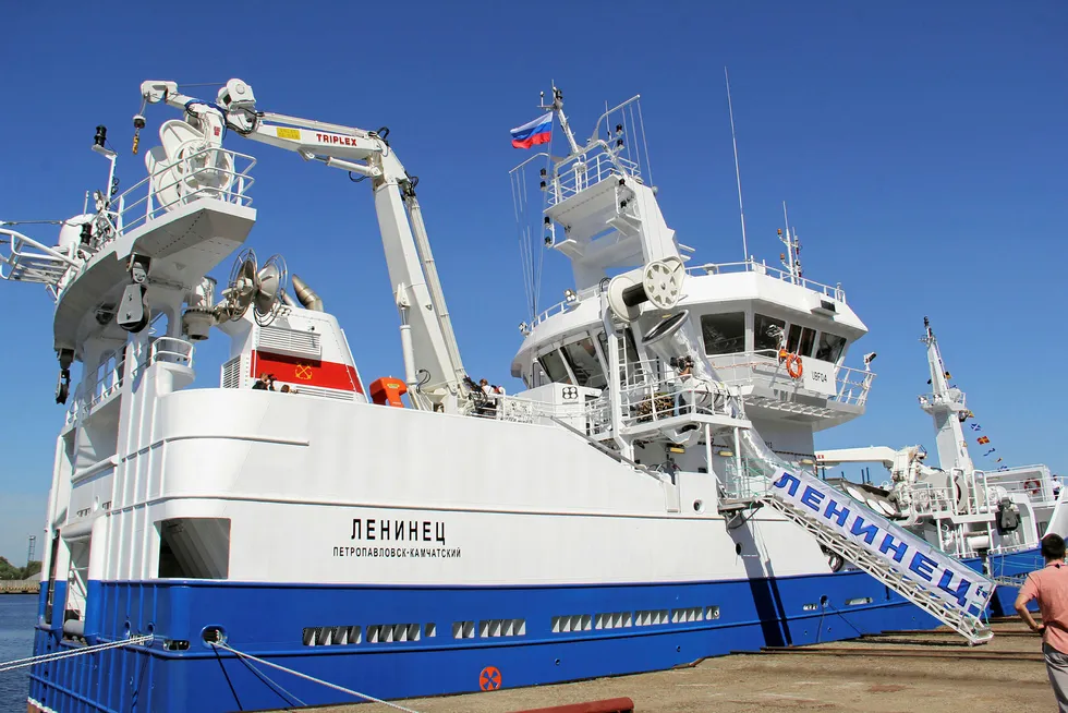 Kaliningrad-based Baltic shipyard Yantar on Aug. 26 delivered the Leninets, the first in a series of three trawler/seiners to Kamchatka-based V. Lenin Fishing Collective Farm.