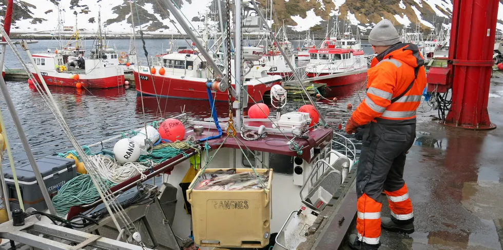 Fiskerikaien i Nordvågen i Nordkapp.