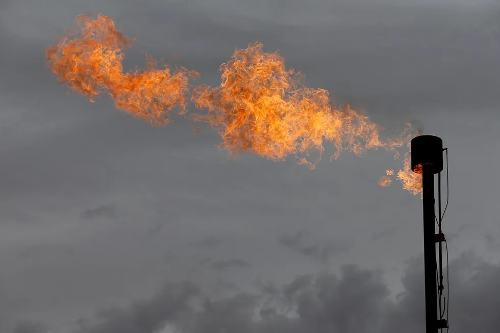 Storage warning: A gas flare in the Permian basin in Texas, US.