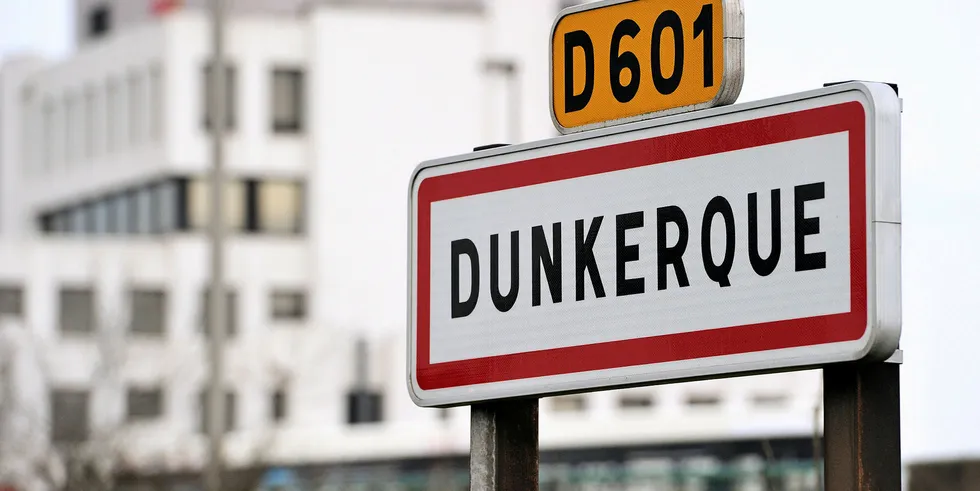 sign marking the entrance to the city of Dunkirk (Dunkerque)