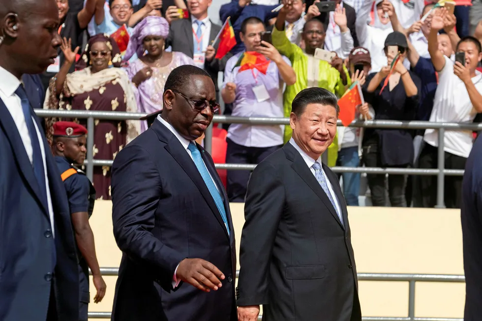 High-level talks: Senegal's President Macky Sall (left) and China's President Xi Jinping recently met in Dakar