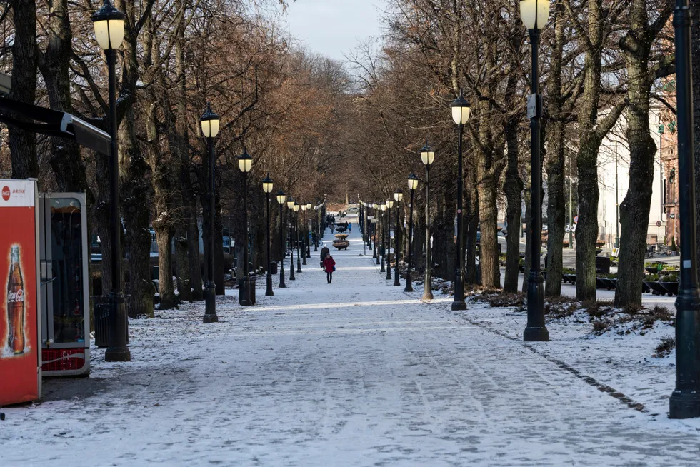 Oslo sentrum var nærmest folketomt etter at smitteverntiltakene ble skjerpet i slutten av januar.