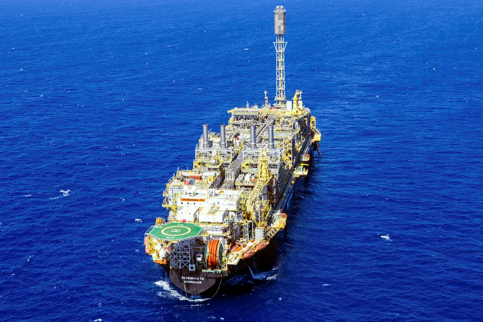 Subsea drive: the P-74 FPSO producing in the Petrobras-operated Buzios pre-salt field in the Santos basin off Brazil