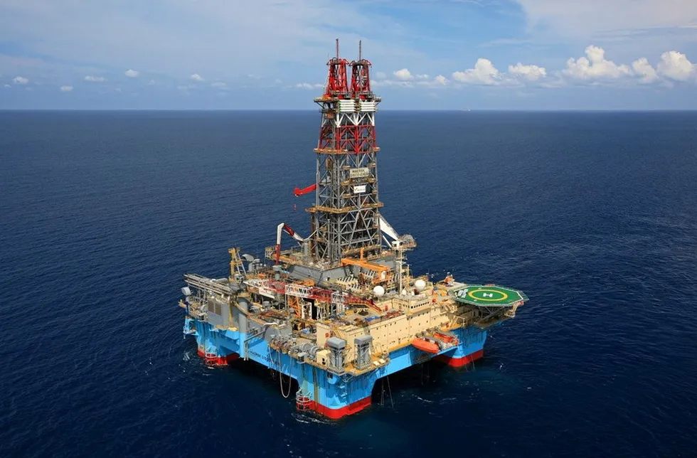 Under way: the Maersk Drilling semi-submersible rig Maersk Discoverer