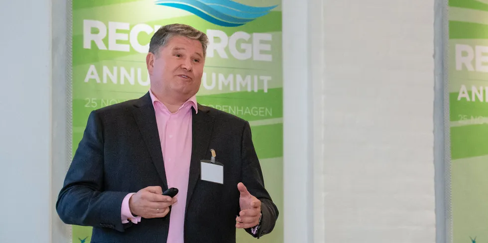 Ocean Winds COO Grzegorz Gorski speaking at Recharge Annual Summit in 2019